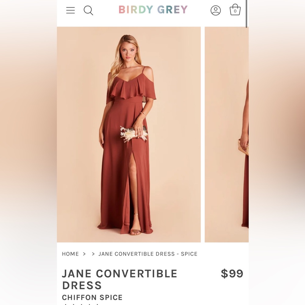 Birdy Grey Chiffon Spice Bridesmaid Dress - XL
